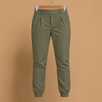 Dames joggingbroek hoge taille slim fit met omslag Jelle Jora Mode