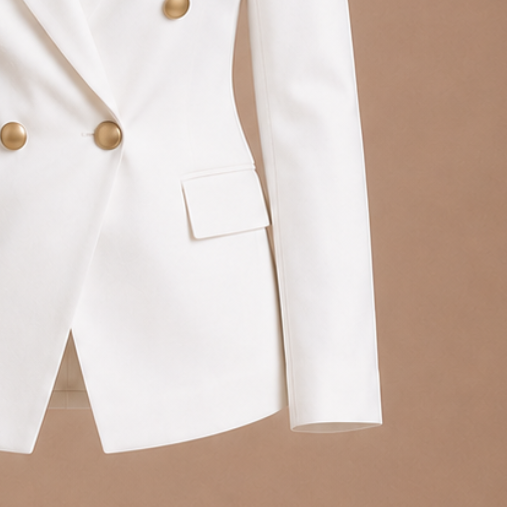 Dames elegant pak met broek en dubbele rij knopen Jelle Jora Mode
