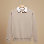 Heren sweater met lange mouwen en polo-kraag Jelle Jora Mode