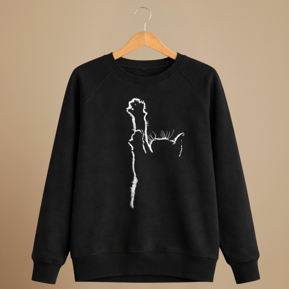 Sweatshirt met ronde hals en witte kattenprint Jelle Jora Mode