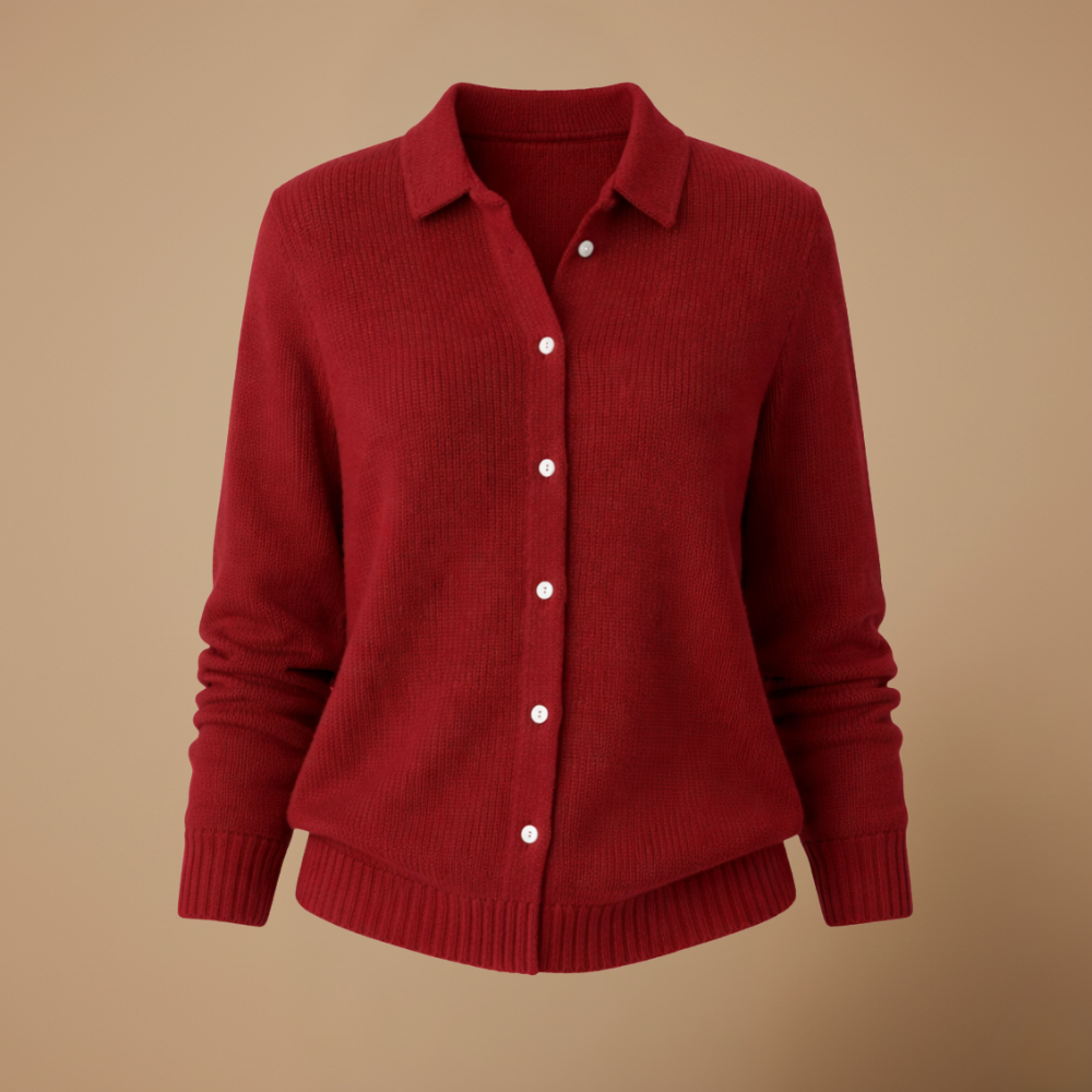 Damesvest met gebreide revers en knopen Jelle Jora Mode