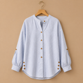 Damesblouse met strepen lange mouwen en knopen Jelle Jora Mode