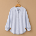 Damesblouse met strepen lange mouwen en knopen Jelle Jora Mode