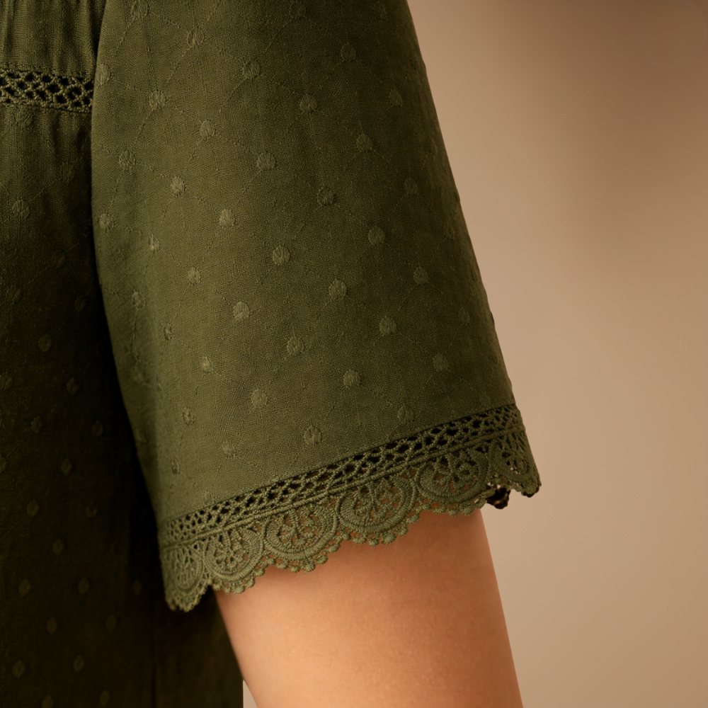 Elegante kanten blouse met korte mouwen Jelle Jora Mode