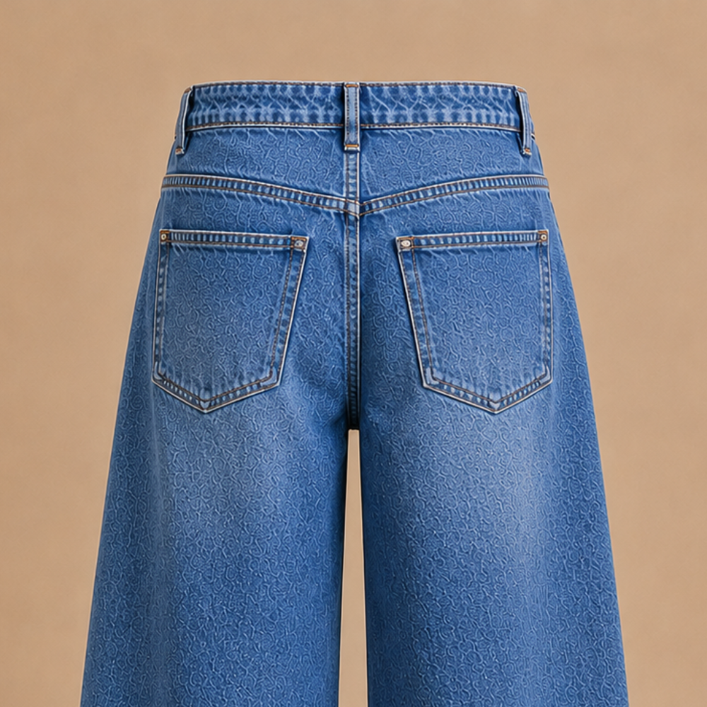 Damesjeans met wijde pijpen van stretchdenim Jelle Jora Mode