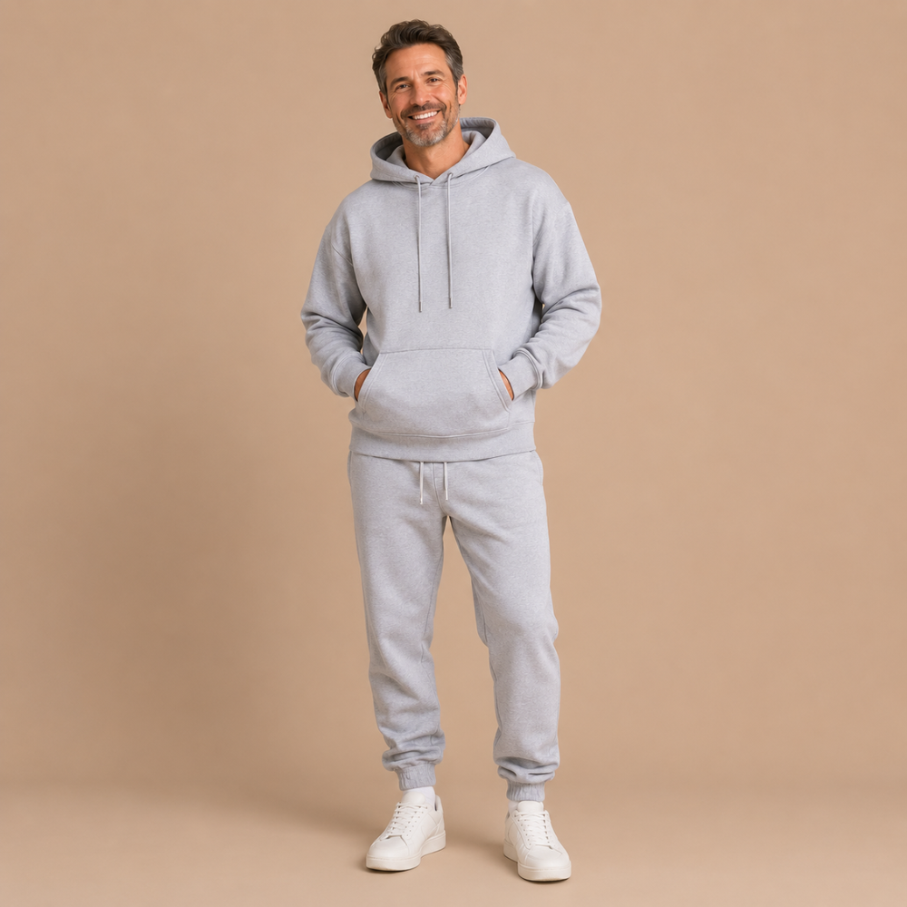 Heren casual joggingpak met capuchon en lange mouwen Jelle Jora Mode