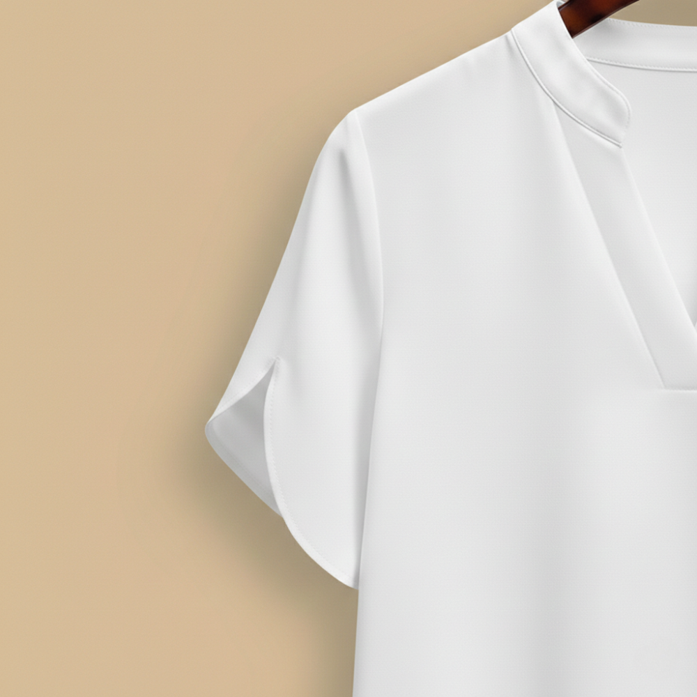 Casual damesblouse met V-hals en gesplitste mouwen Jelle Jora Mode