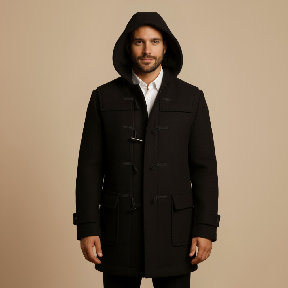 Lange Trenchcoat met Capuchon en Hoornknopen Jelle Jora Mode