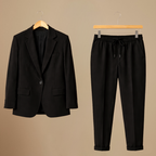 Effen kleurige kantoorpak blazer en joggingbroek set Jelle Jora Mode