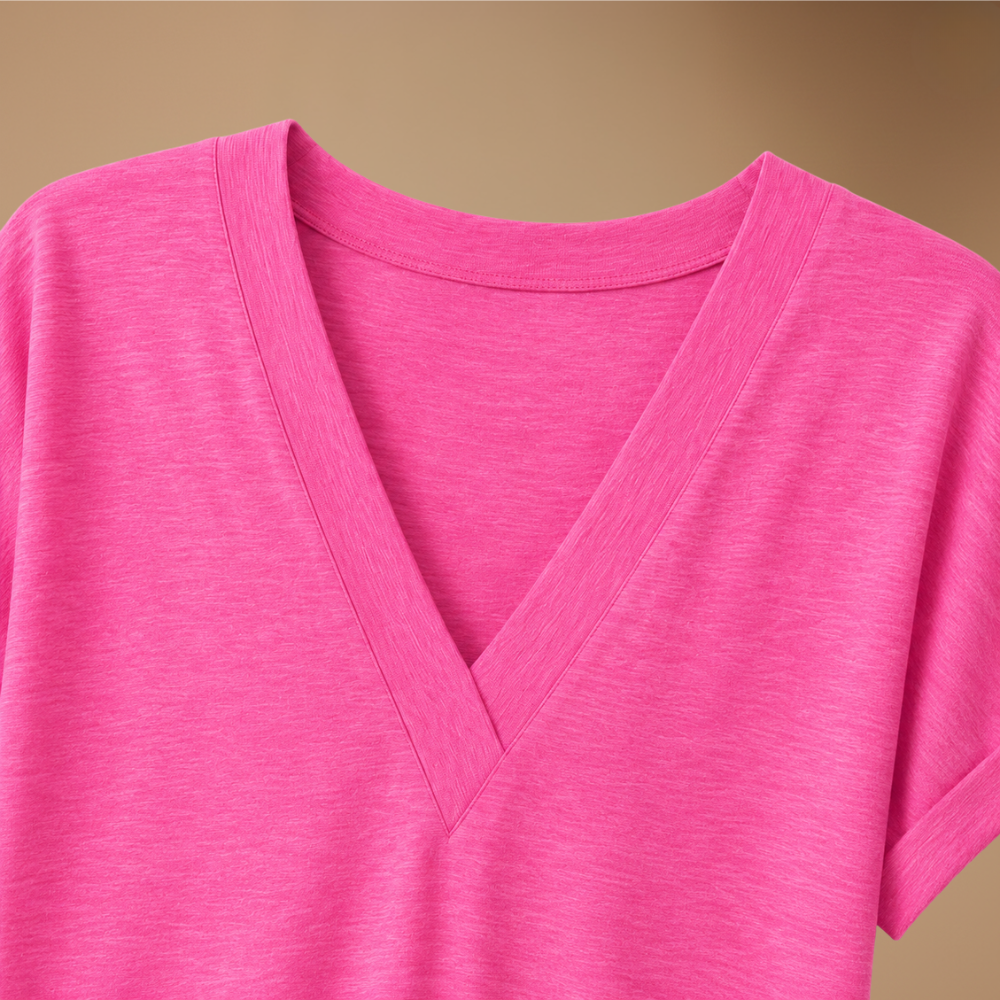 Damesblouse met losse pasvorm en V-hals Jelle Jora Mode
