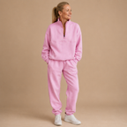 Dames casual sweatshirtset met halve rits Jelle Jora Mode