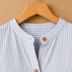 Damesblouse met strepen lange mouwen en knopen Jelle Jora Mode