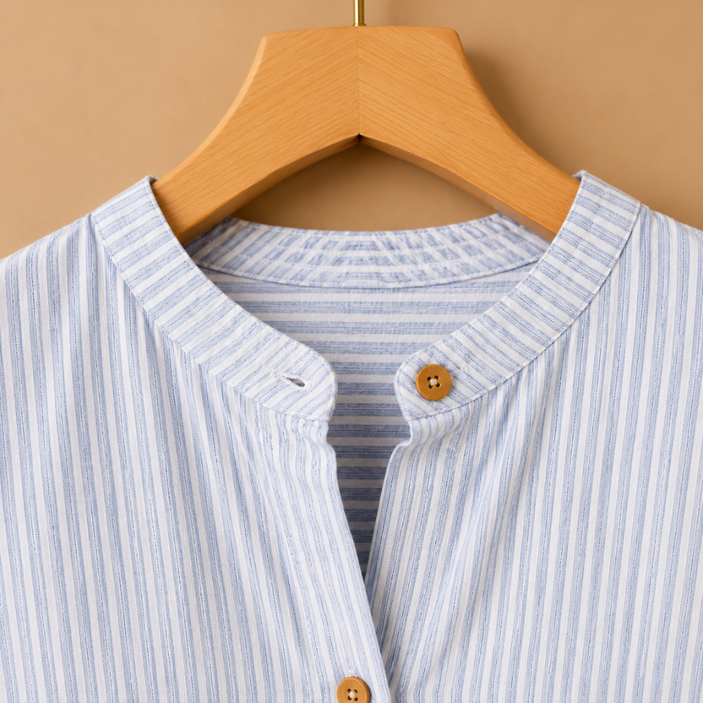 Damesblouse met strepen lange mouwen en knopen Jelle Jora Mode