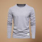 Heren ademend casual t-shirt met lange mouwen en ronde hals Jelle Jora Mode