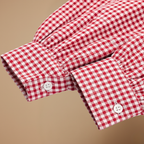 Damesblouse met lange mouwen ruitjespatroon en strik Jelle Jora Mode