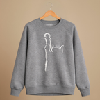 Sweatshirt met ronde hals en witte kattenprint Jelle Jora Mode