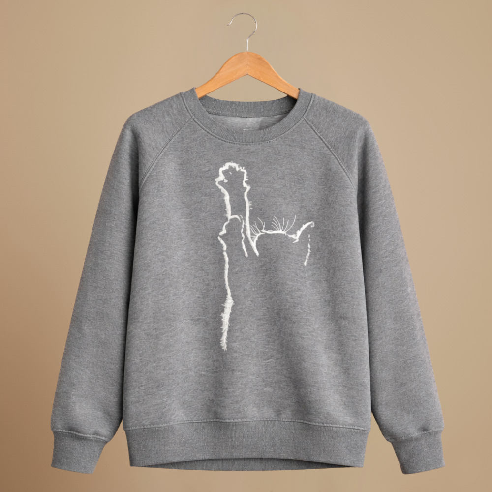 Sweatshirt met ronde hals en witte kattenprint Jelle Jora Mode