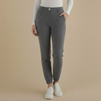 Slim fit joggingbroek met hoge taille en omslag voor dames Jelle Jora Mode
