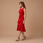 Dames mouwloze A-lijn midi-jurk elegante zomeroutfit Jelle Jora Mode