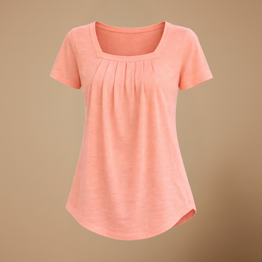 Dames casual T-shirt met vierkante kraag en korte mouwen Jelle Jora Mode