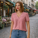 Elegante kanten blouse met korte mouwen Jelle Jora Mode