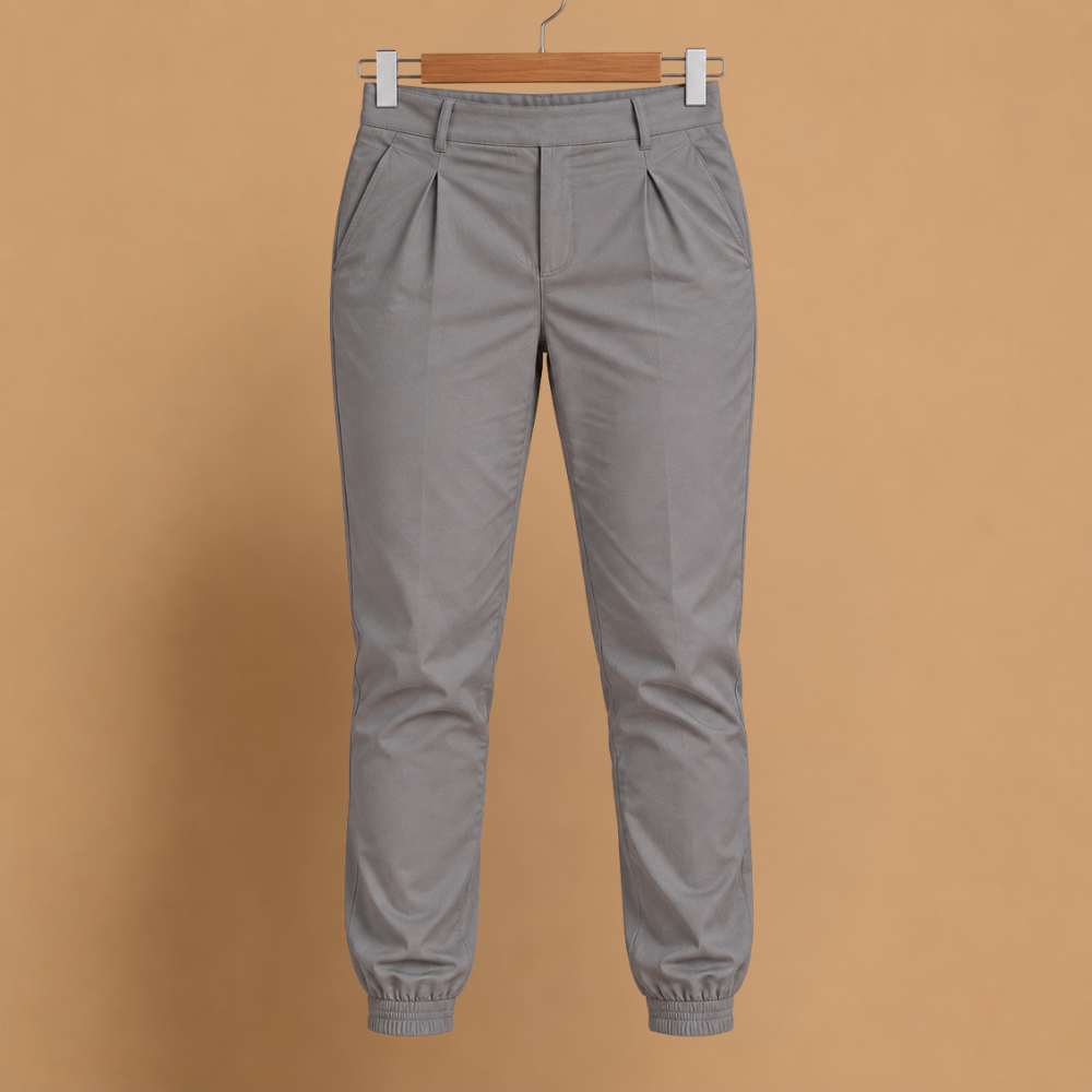 Dames joggingbroek hoge taille slim fit met omslag Jelle Jora Mode