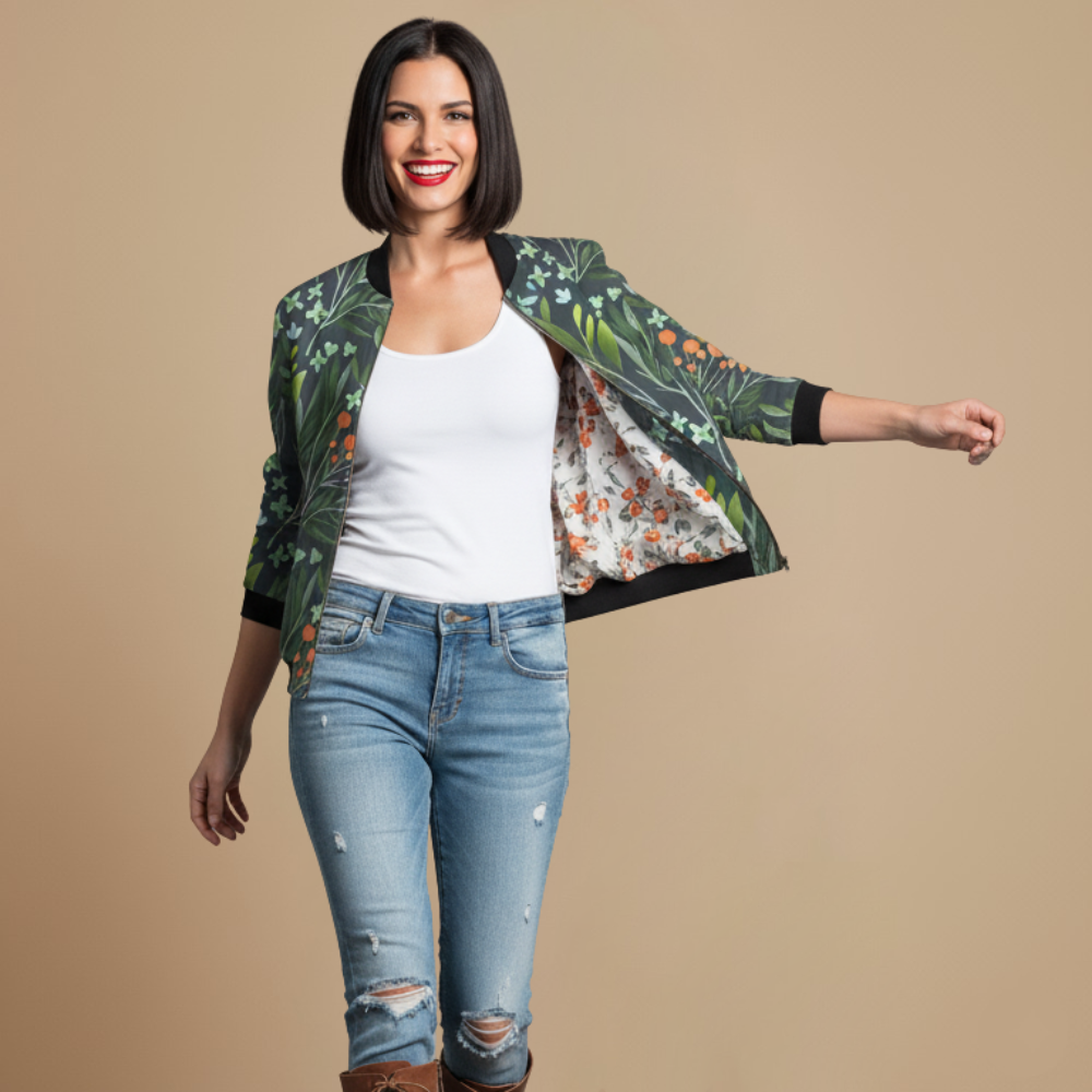 Bomberjack met Print Casual Stijl Jelle Jora Mode