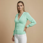 Chique Crop Top met V-hals en Strik Aan De Achterkant Jelle Jora Mode