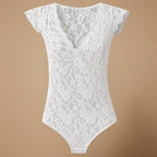 Damesblouse met kanten V-hals en korte mouwen Jelle Jora Mode