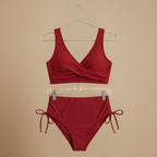 Dames hoge taille wikkelbikini met strikbandjes aan de zijkanten Jelle Jora Mode