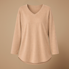 Dames ledigvallend casual t-shirt met lange mouwen en v-hals Jelle Jora Mode