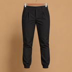 Dames joggingbroek hoge taille slim fit met omslag Jelle Jora Mode