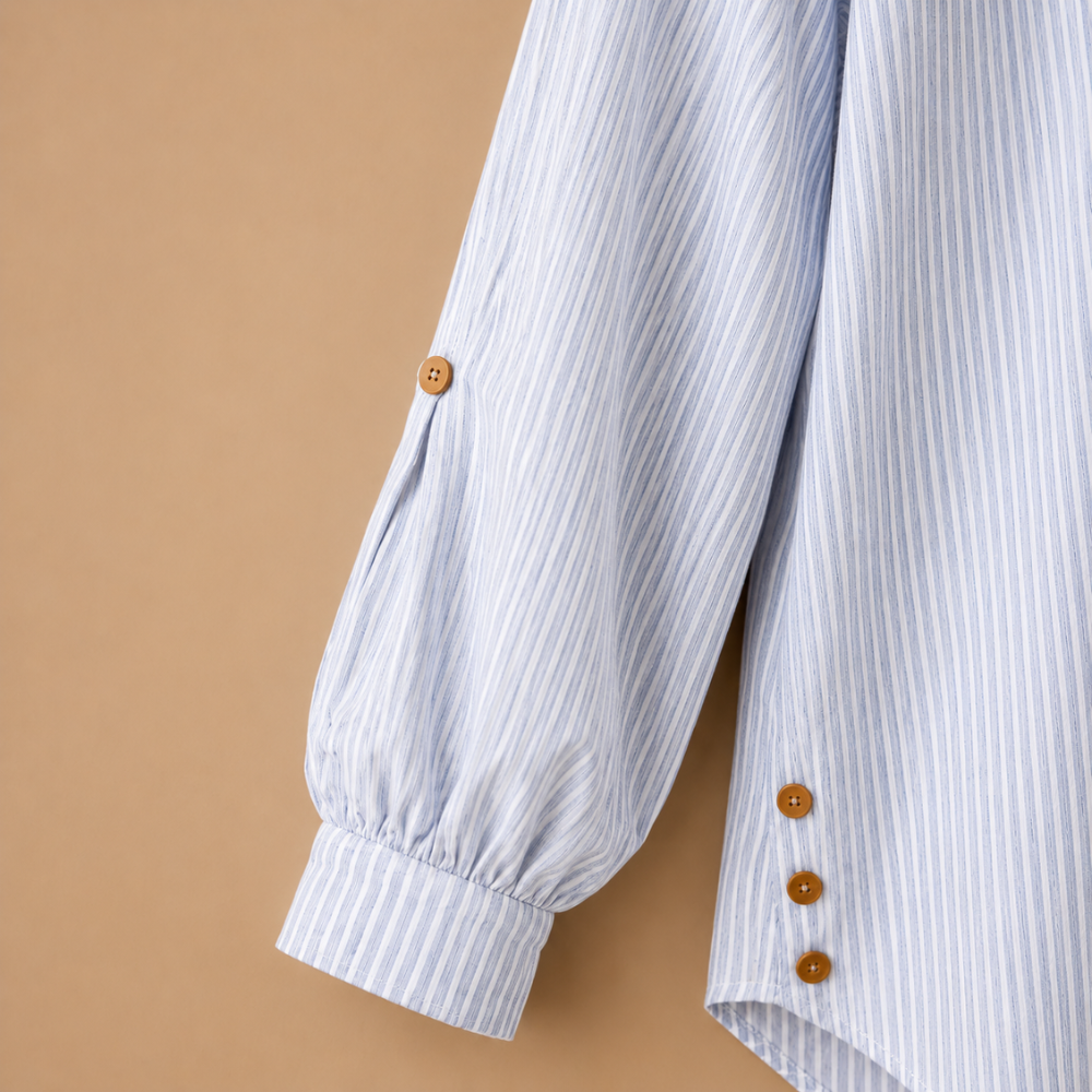 Damesblouse met strepen lange mouwen en knopen Jelle Jora Mode