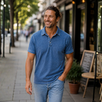 Heren klassiek polo-shirt met korte mouwen en polokraag Jelle Jora Mode