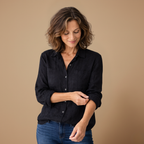 Dames ademende blouse met lange mouwen en knoopsluiting Jelle Jora Mode