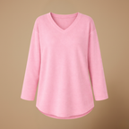 Dames ledigvallend casual t-shirt met lange mouwen en v-hals Jelle Jora Mode