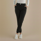 Slim fit joggingbroek met hoge taille en omslag voor dames Jelle Jora Mode