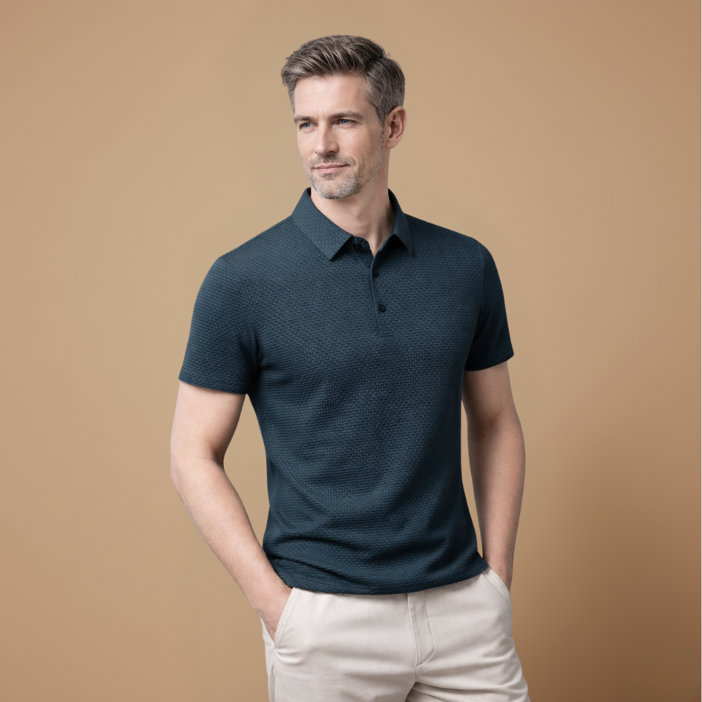 Heren ademend casual T-shirt met korte mouwen en structuur Jelle Jora Mode
