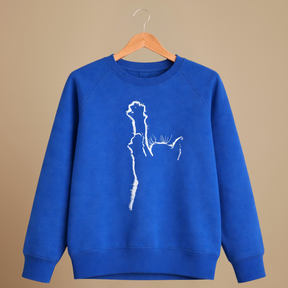 Sweatshirt met ronde hals en witte kattenprint Jelle Jora Mode