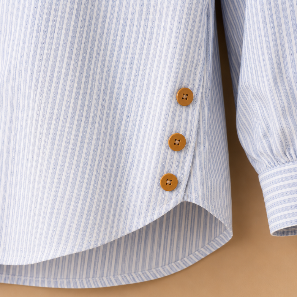 Damesblouse met strepen lange mouwen en knopen Jelle Jora Mode