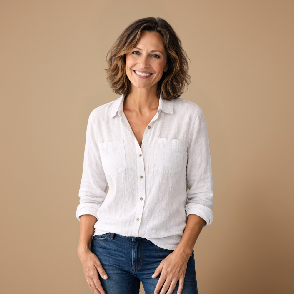 Dames ademende blouse met lange mouwen en knoopsluiting Jelle Jora Mode