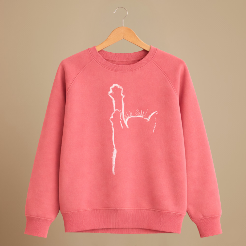 Sweatshirt met ronde hals en witte kattenprint Jelle Jora Mode