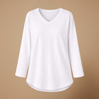 Dames ledigvallend casual t-shirt met lange mouwen en v-hals Jelle Jora Mode