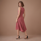 Dames mouwloze A-lijn midi-jurk elegante zomeroutfit Jelle Jora Mode