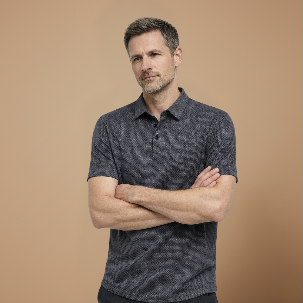 Heren ademend casual T-shirt met korte mouwen en structuur Jelle Jora Mode