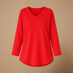 Dames ledigvallend casual t-shirt met lange mouwen en v-hals Jelle Jora Mode