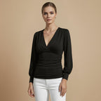 Chique Crop Top met V-hals en Strik Aan De Achterkant Jelle Jora Mode