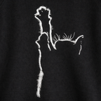 Sweatshirt met ronde hals en witte kattenprint Jelle Jora Mode