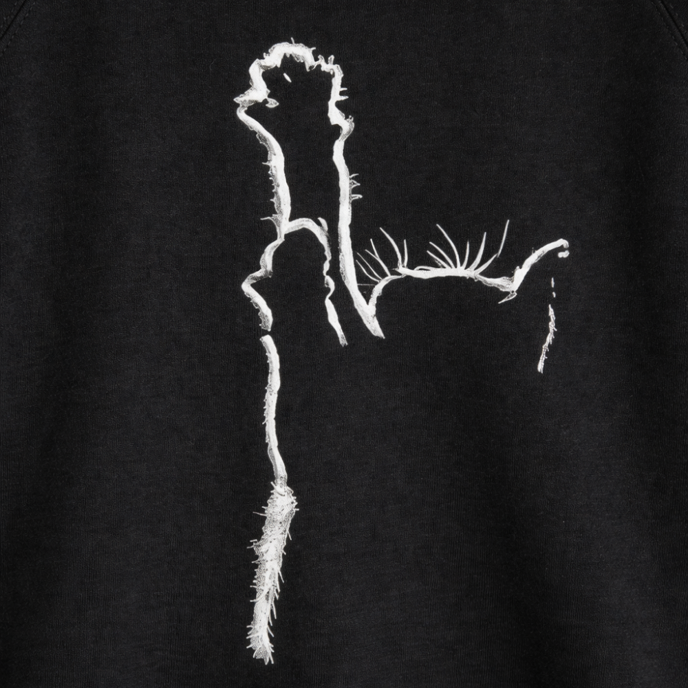 Sweatshirt met ronde hals en witte kattenprint Jelle Jora Mode
