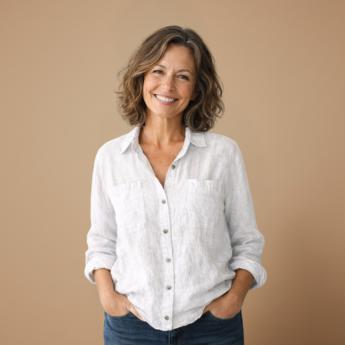 Dames ademende blouse met lange mouwen en knoopsluiting Jelle Jora Mode